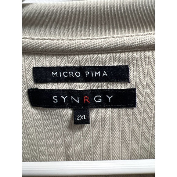 *Men’s short sleeve ribbed crew neck SYNRGY Micro Pima - Picture 2 of 4
